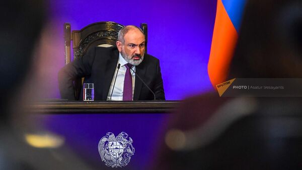 Премьер-министр Никол Пашинян во время пресс-конференции (22 мая 2023). Еревaн - Sputnik Армения
