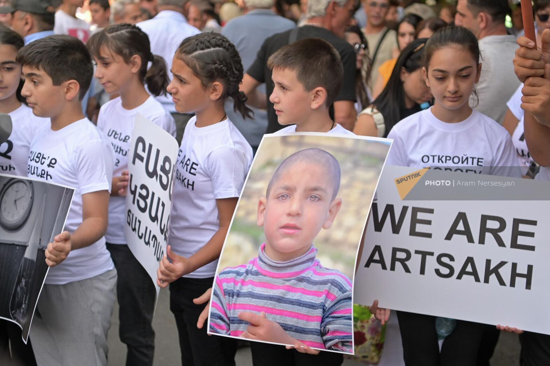 Акция против блокады Нагорного Карабаха перед офисом ООН (17 июля 2023). Еревaн - Sputnik Армения, 1920, 17.07.2023