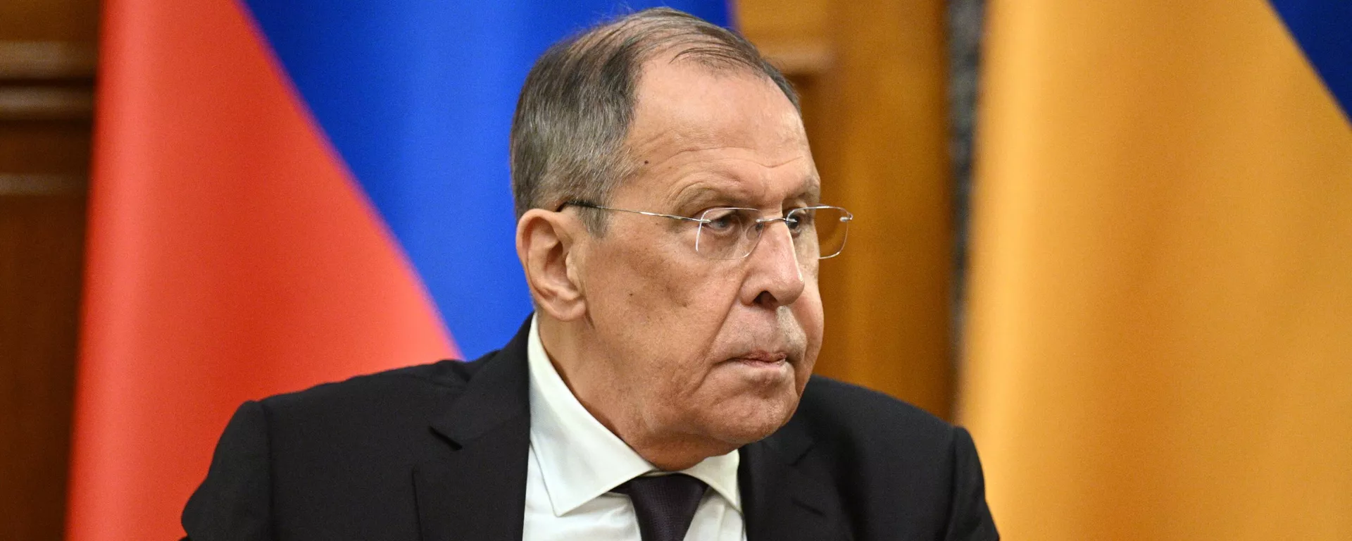 Глава МИД России Сергей Лавров во время трехсторонней встречи с главами МИД Армении и Азербайджана Араратом Мирзояном и Джейхуном Байрамовым (25 июля 2023). Москва - Sputnik Армения, 1920, 10.10.2023