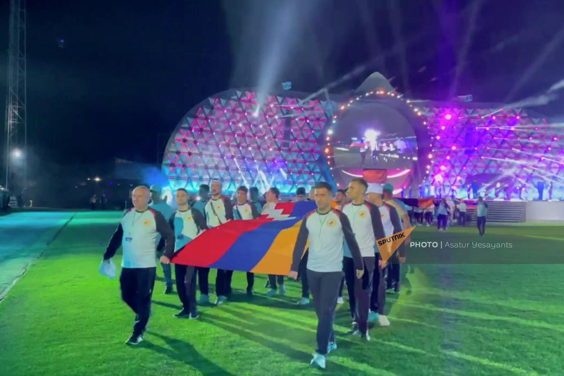 Спорстмены из Карабаха на церемонии открытия Панармянских игр (5 августа 2023). Гюмри - Sputnik Արմենիա, 1920, 06.08.2023