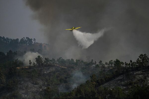 Борьба с лесными пожарами в португальской Одесейше (8 августа 2023). Португалия - Sputnik Армения