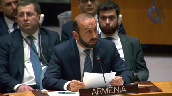 Министр иностранных дел Арарат Мирзоян на Заседании Совета Безопасности ООН по проблеме Нагорного Карабаха - Sputnik Армения