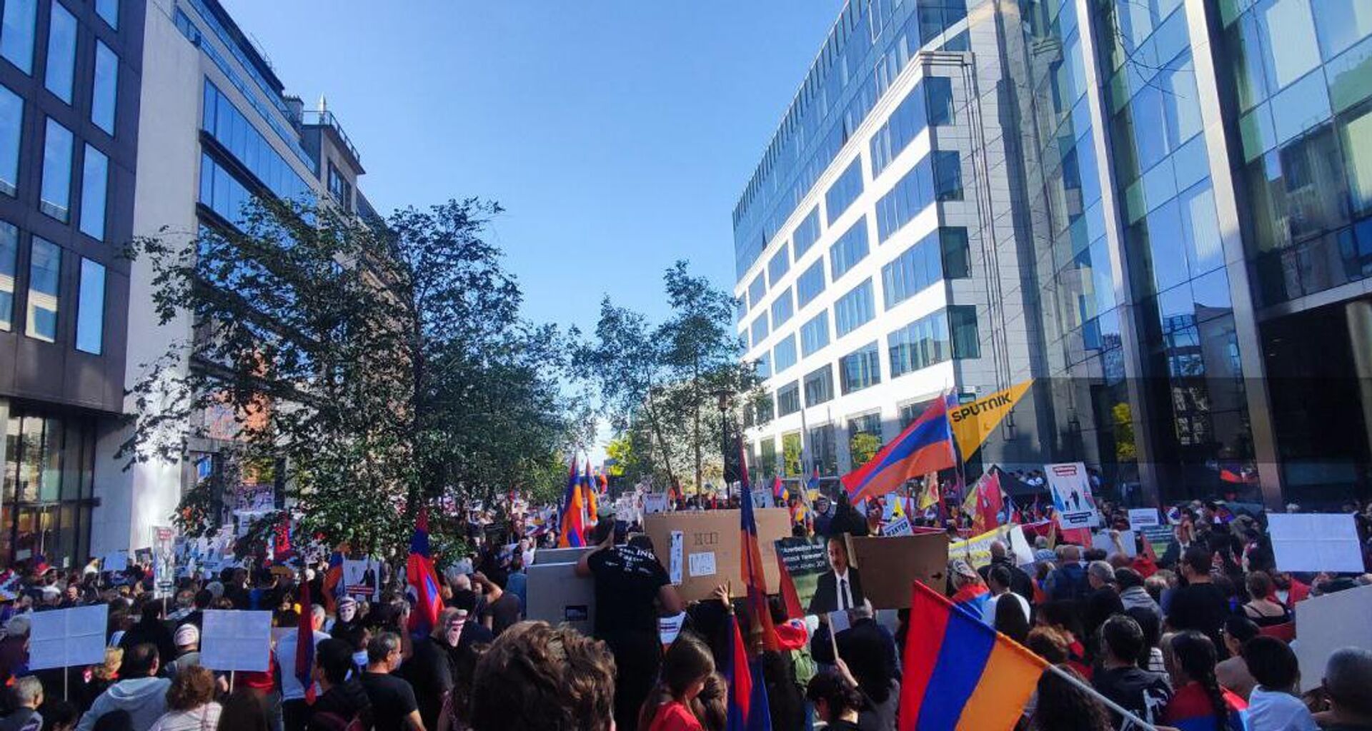 Акция протеста армянской диаспоры (1 октября 2023). Брюссель - Sputnik Արմենիա, 1920, 01.10.2023
