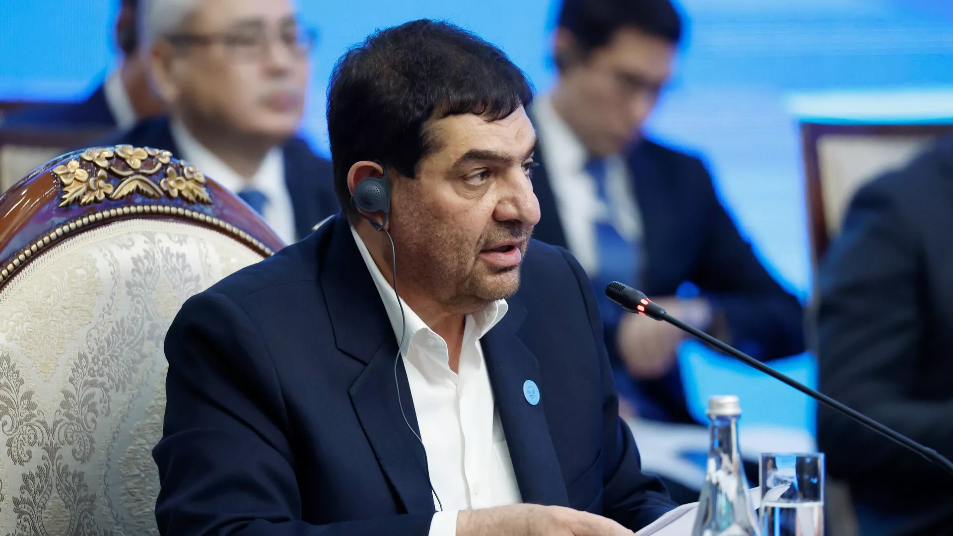 Первый вице-президент Ирана Мохаммад Мохбер на заседании Совета глав правительств государств - членов Шанхайской организации сотрудничества (ШОС) в расширенном составе (26 октября 2023). Бишкек Первый вице-президент Ирана Мохаммад Мохбер на заседании Совета глав правительств государств - членов Шанхайской организации сотрудничества (ШОС) в расширенном составе (26 октября 2023). Бишкек - Sputnik Армения, 1920, 26.10.2023