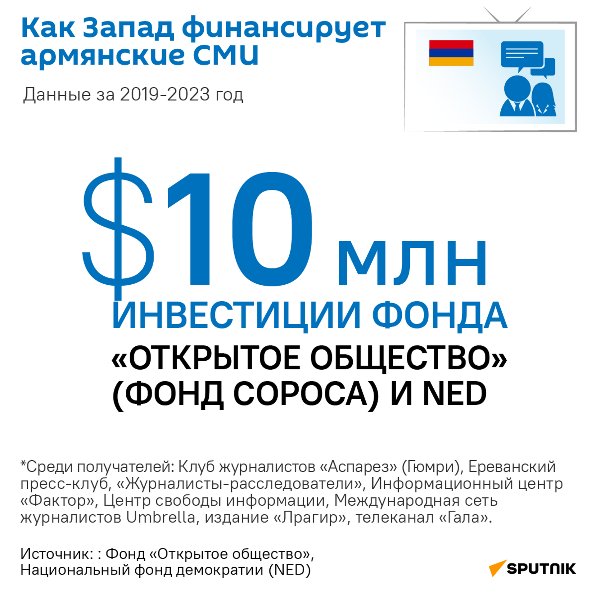 Как Запад финансирует армянские СМИ - Sputnik Армения, 1920, 10.11.2023