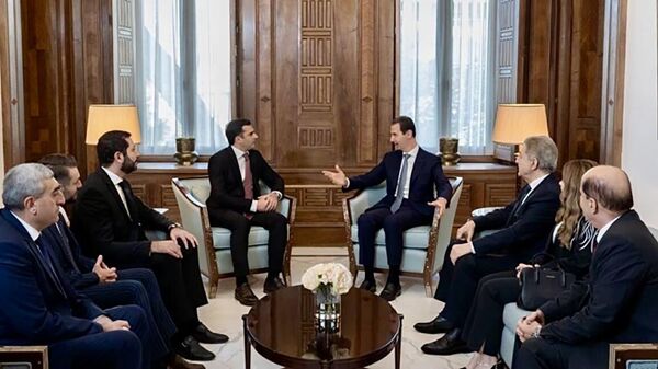 Заместитель председателя НС Акоп Аршакян встретился с президентом Сирийской Арабской Республики Башаром Асадом (15 ноября 2023). Дамаск - Sputnik Армения
