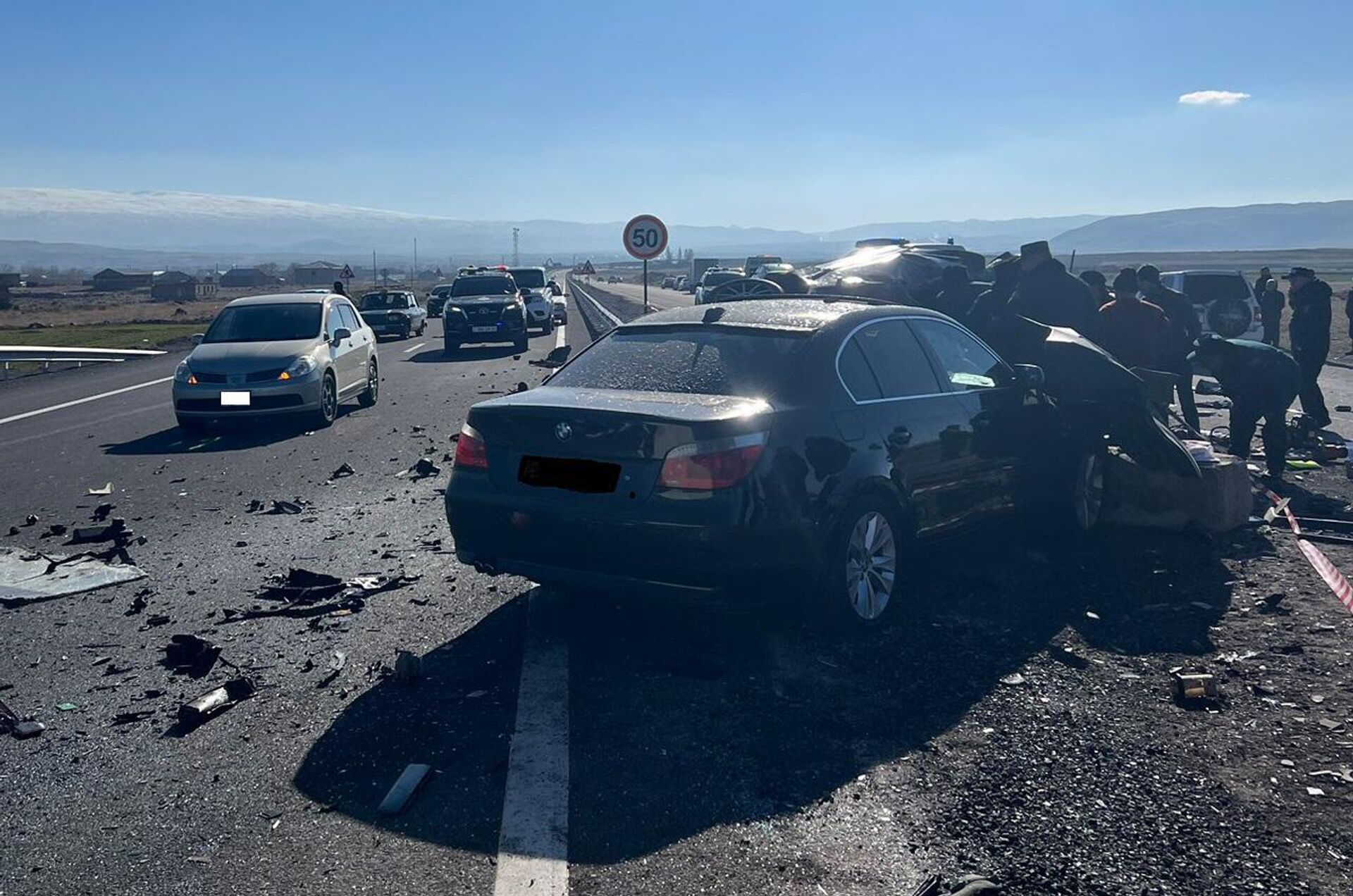 Дорожно-транспортное происшествие на дороге Ором - Бениамин (1 декабря 2023). Ширак - Sputnik Армения, 1920, 01.12.2023