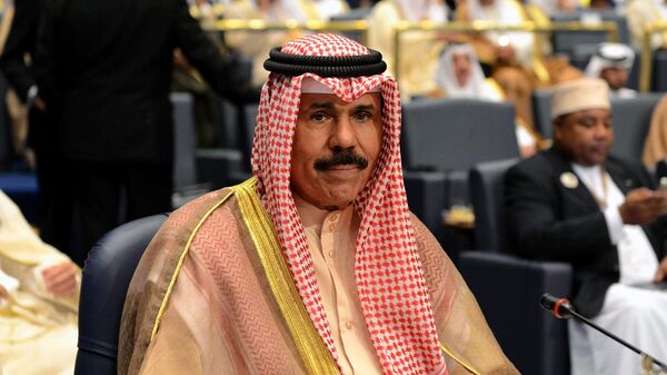 Шейх Наваф Аль-Ахмад Аль-Джабер Ас-Сабах в заключительном заседании 25-го арабского саммита (26 марта 2014). Эль-Кувейт - Sputnik Армения