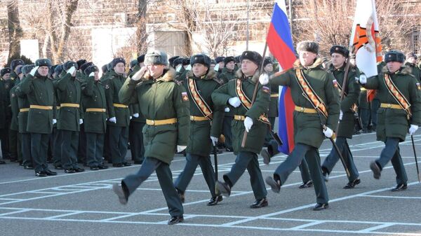 Церемония празднования 82-летия со дня создания 102-й российской военной базы (30 декабря 2023)ю Гюмри - Sputnik Армения