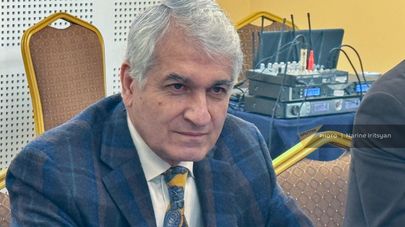 Президент Республиканского союза работодателей Армении Гагик Макарян на презентации программы "Тенденции экономического развития Армении в контексте экономического распределения крупных налогоплательщиков" (29 января 2024). Еревaн