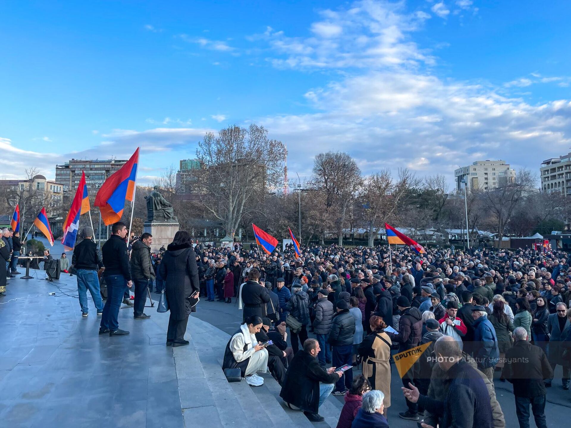 Оппозиционный митинг на площади Свободы (20 февраля 2024). Еревaн - Sputnik Армения, 1920, 20.02.2024