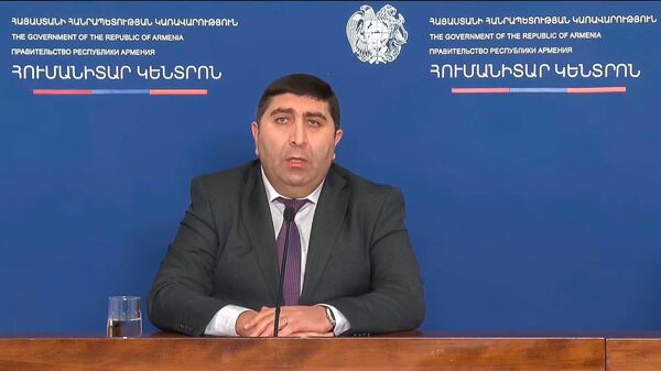 Замминистра здравоохранения Армен Назарян во время брифинга (19 октября 2023). Еревaн - Sputnik Армения