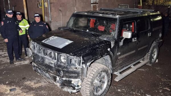 Обнаруженный автомобиль погибшего гражданина на месте преступления (23 февраля 2024). Касах - Sputnik Армения