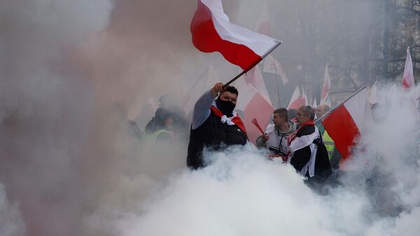 Польские фермеры, охотники и их сторонники на акции протеста (6 марта 2024). Варшава - Sputnik Армения