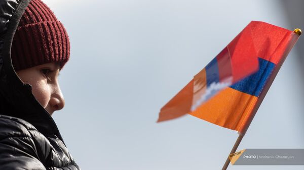 Акция вынужденных переселенцев из НК на площади Свободы (20 марта 2024). Еревaн - Sputnik Армения