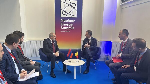 Премьер-министр Никол Пашинян встретился с бельгийским коллегой Александром де Круа в рамках первого саммита по атомной энергетике (21 марта 2024). Брюссель - Sputnik Армения