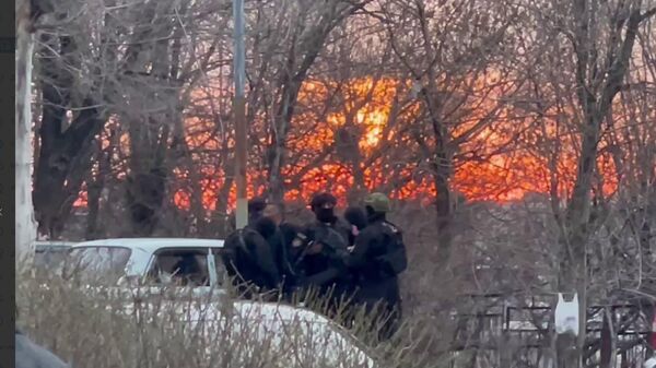 Спецназ у отделения полиции в районе Нор-Норк, где взорвана граната - Sputnik Армения
