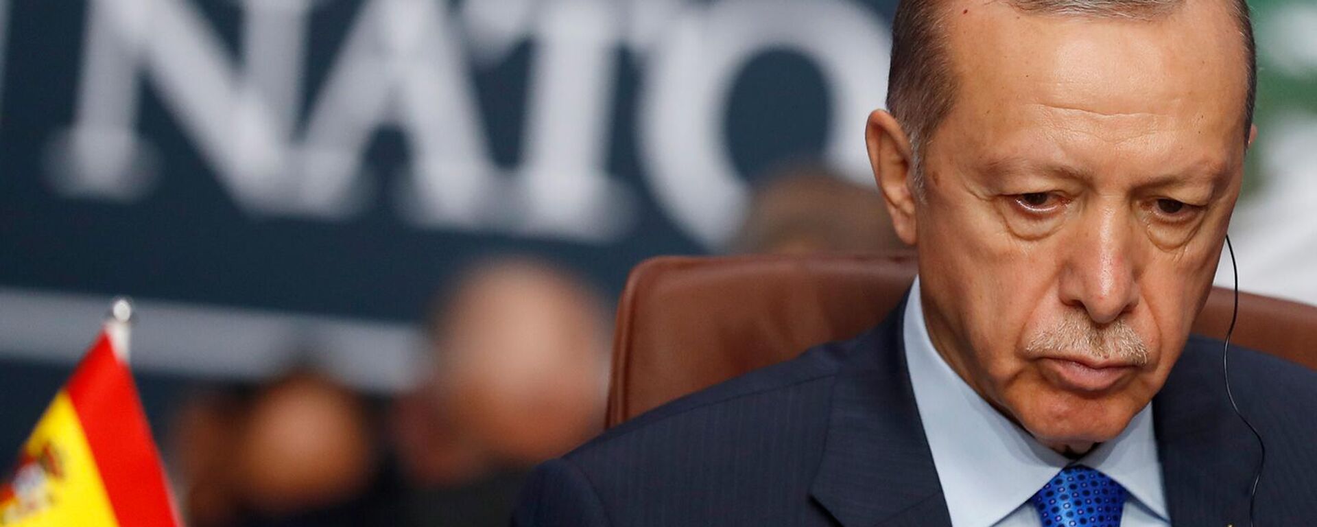 Президент Турции Реджеп Тайип Эрдоган за круглым столом во время саммита НАТО (11 июля 2023). Вильнюс - Sputnik Армения, 1920, 13.06.2024