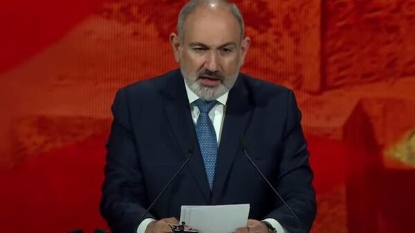Выступление Никола Пашиняна на ежегодном собрании менеджеров ЕБРР (15 мая 2024). Еревaн - Sputnik Армения