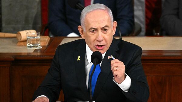 Премьер-министр Израиля Биньямин Нетаньяху выступает на совместном заседании Конгресса в Капитолии США  - Sputnik Армения