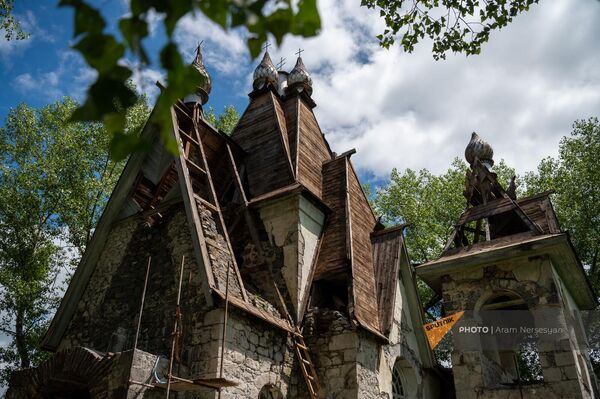 Восстановительные работы церкви Святого Николая Чудотворца в селе Амракиц - Sputnik Армения