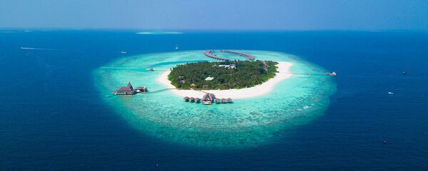 Тропический остров с пальмами Тропический остров с пальмами - Sputnik Արմենիա