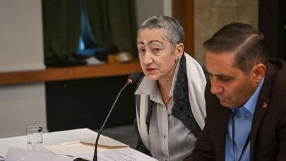 Востоковед Каринэ Геворгян во время Российско-армяно-грузинский форума "От традиций к безопасности" (14 октября 2024). Еревaн