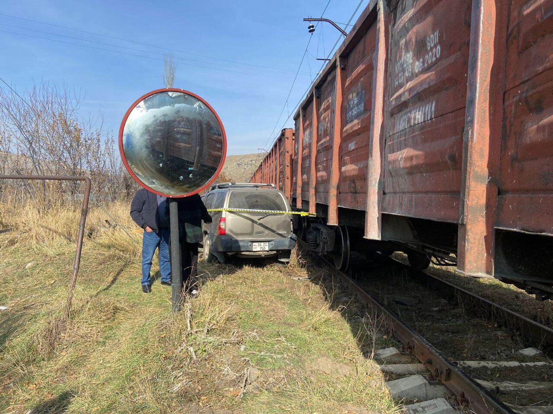 Дорожно-транспортное происшествие с участием грузового поезда и легкового автомобиля (14 ноября 2024). Котайк - Sputnik Արմենիա, 1920, 14.11.2024