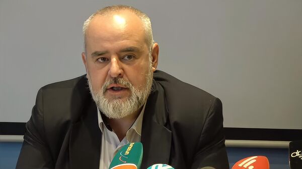 Адвокат Тигран Атанесян на пресс-конференции по теме пропажи 7 работ Ерванда Кочара из музея (20 ноября 2024). Еревaн - Sputnik Армения