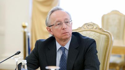 Замминистра иностранных дел РФ Михаил Галузин во время встречи глав МИД РФ и Азербайджана (19 мая 2023). Москвa