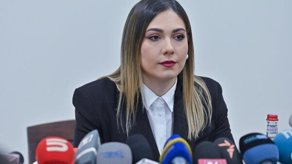 Министр юстиции Србуи Галян проводит пресс-конференцию (14 января 2025). Еревaн - Sputnik Армения