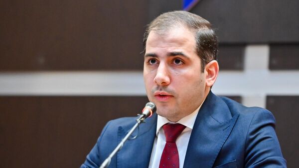 Глава КГД Эдуард Акопян во время пресс-конференции по итогам 2024 года (16 января 2025). Еревaн - Sputnik Армения