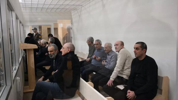Судебное заседание над армянским военно-политическим руководством Нагорного Карабаха (14 февраля 2025). Баку - Sputnik Армения
