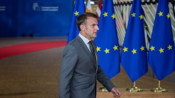 Президент Франции Эммануэль Макрон после завершения саммита Европейского совета (28 июня 2024). Брюссель - Sputnik Армения