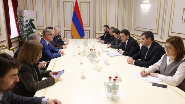 Ալեն Սիմոնյանն ընդունել է Նիլս Ուշակովսի գլխավորած պատվիրակությանը - Sputnik Արմենիա