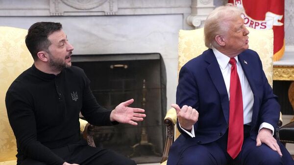 Президент США Дональд Трамп и президент Украины Владимир Зеленский на встрече в Овальном кабинете Белого дома (28 февраля 2025). Вашингтон - Sputnik Армения