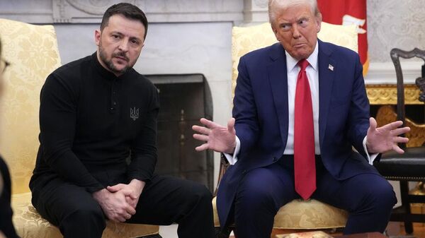 Президент США Дональд Трамп и президент Украины Владимир Зеленский на встрече в Овальном кабинете Белого дома (28 февраля 2025). Вашингтон - Sputnik Армения