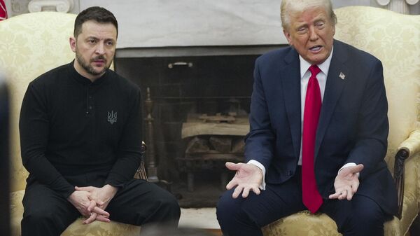 Президент США Дональд Трамп и президент Украины Владимир Зеленский на встрече (28 февраля 2025). Вашингтон - Sputnik Արմենիա