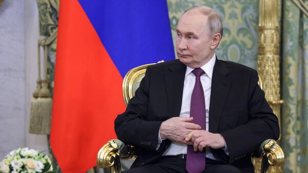 Президент РФ Владимир Путин во время встречи с президентом Белоруссии Александром Лукашенко (13 марта 2025). Москва - Sputnik Армения