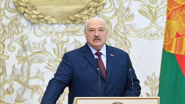 Избранный президент Белоруссии Александр Лукашенко на церемонии инаугурации во Дворце Независимости (25 марта 2025). Минск - Sputnik Армения