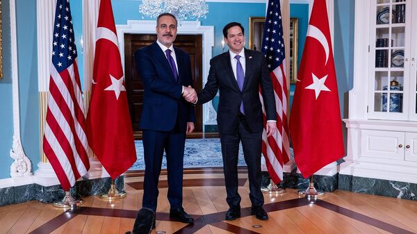 Встреча Госсекретаря США Марко Рубио и министра иностранных дел Турции Хакана Фидана (25 марта 2025). Вашингтон - Sputnik Армения