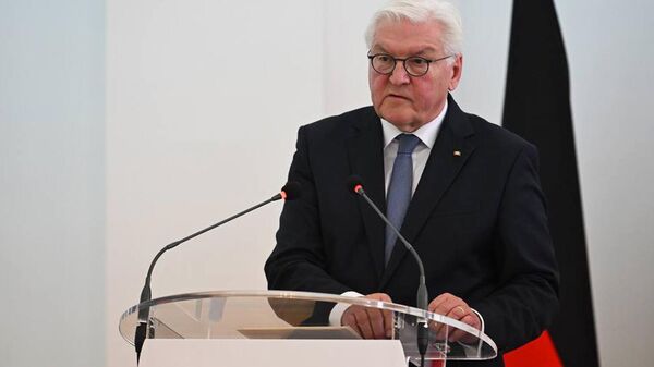 Президент Ваагн Хачатурян и президент Германии Вальтер Штайнмайер на пресс-конференции по итогам встречи (31 марта 2025). Еревaн - Sputnik Армения