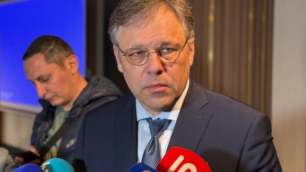 Посол по особым поручениям МИД РФ Родион Мирошник на экспертной дискуссии, организованной Армянским институтом исследований (APRI) совместно с Российским центром науки и культуры в Армении (2 апреля 2025). Еревaн - Sputnik Армения