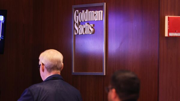 Логотип Goldman Sachs в Нью-Йоркской фондовой бирже - Sputnik Армения