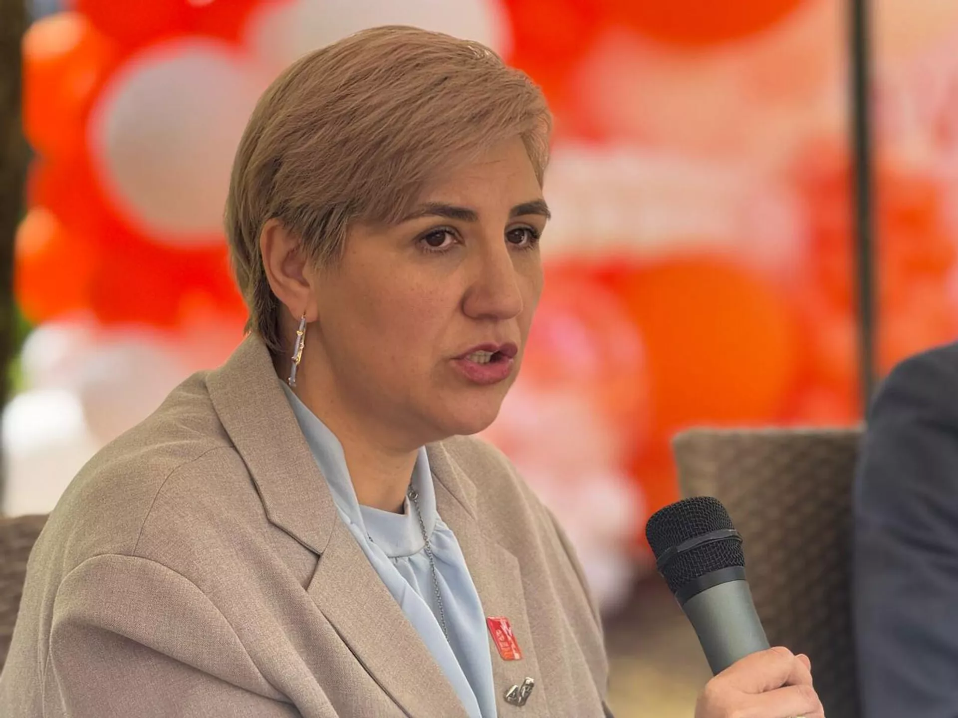 Соучредитель и председатель благотворительного фонда VIVA Татьяна Оганесян на пресс-конференции по годовому отчету Фонда VIVA (11 апреля 2025). Еревaн - Sputnik Արմենիա, 1920, 11.04.2025