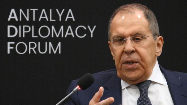 Министр иностранных дел РФ Сергей Лавров на Анталийском дипломатическом форуме (12 апреля 2025). Анталья - Sputnik Армения