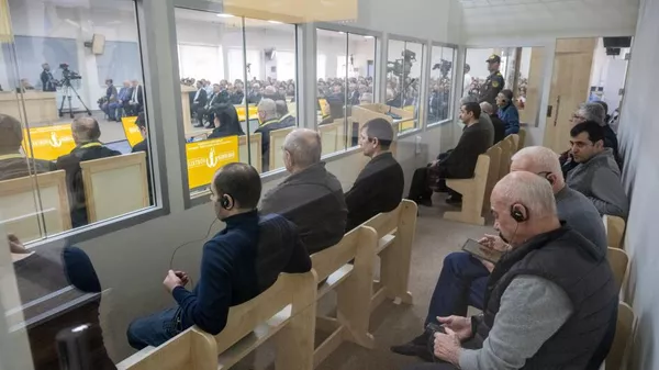 Судебное заседание над армянским военно-политическим руководством Нагорного Карабаха (25 апреля 2025). Баку - Sputnik Армения