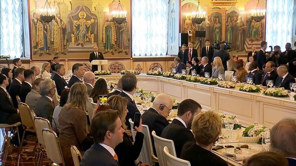 Путин на приеме в Кремле заявил, что Россия помнит о помощи союзников во время Второй мировой войны - Sputnik Армения