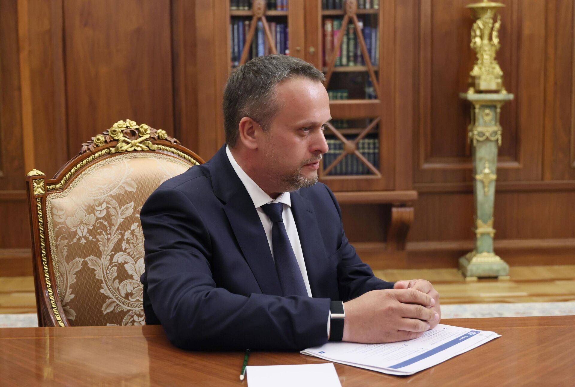 Заместитель министра транспорта РФ Андрей Никитин во время встречи с президентом РФ (7 июля 2025). Москвa Заместитель министра транспорта РФ Андрей Никитин во время встречи с президентом РФ (7 июля 2025). Москвa - Sputnik Армения, 1920, 07.07.2025
