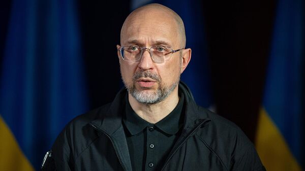 Премьер-министр Украины Денис Шмыгаль во время пресс-конференции (28 мая 2025). Киев - Sputnik Армения